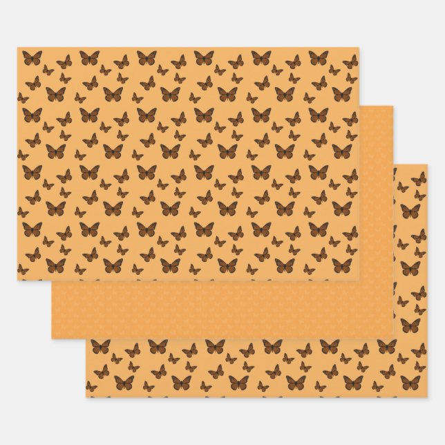 Doodled Monarch Wrapping Paper Set (Set)