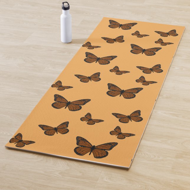 Doodled Monarch Yoga Mat (In Situ)
