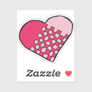 Doodled Pink Woven Heart Kiss-Cut