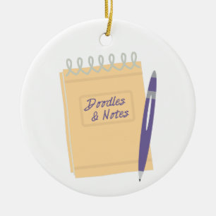 Doodles and Notes Ceramic Ornament
