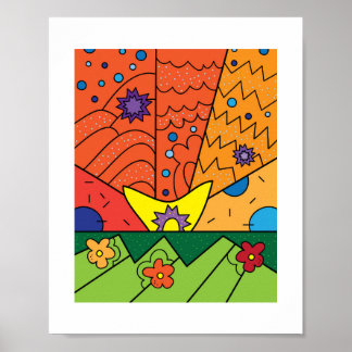 Doodles colorés, Motif, Design Poster Imprimer