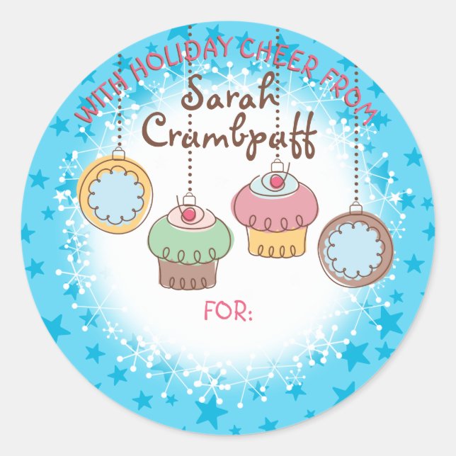 Doodles cookies cupcakes from the kitchen of classic round sticker (Front)