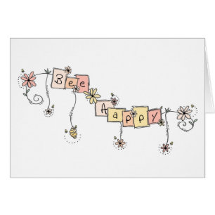 Doodles d'abeilles, carte "Abee Happy"