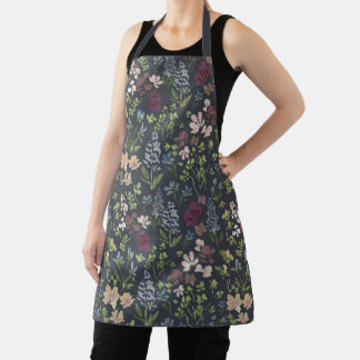 Doodles de fleurs sur tout l'impression tablier