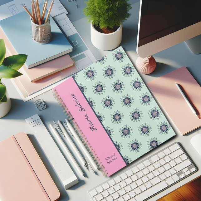 Doodles de Mandala turquoise moderne rose (Créateur téléchargé)