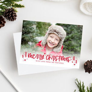 Doodles d'hiver Carte photo de Noël moderne