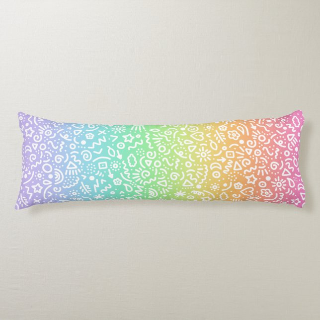 Doodles! Fun Rainbow Body Pillow (Front)
