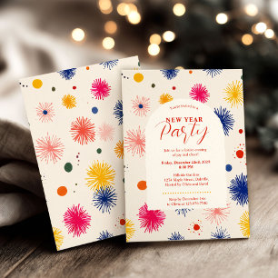 Doodles Hand-Drawn Abstract New Year Party Invitation