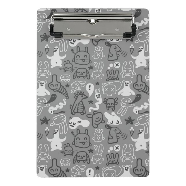 doodles pattern illustration mini clipboard (Front)