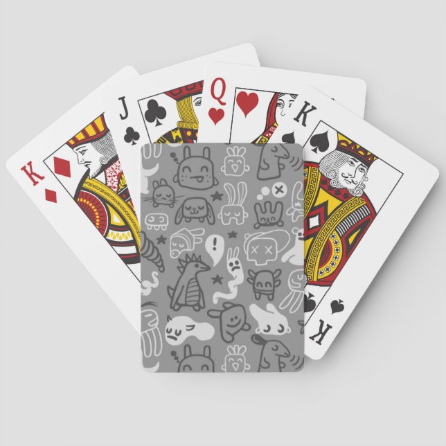 doodles pattern illustration playing cards (Back)
