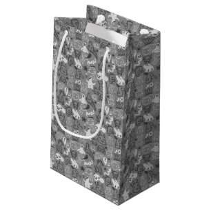 doodles pattern illustration small gift bag