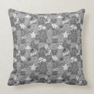 doodles pattern illustration throw pillow