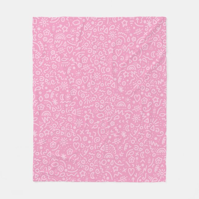 Doodles! Pink on Pink Blanket (Front)