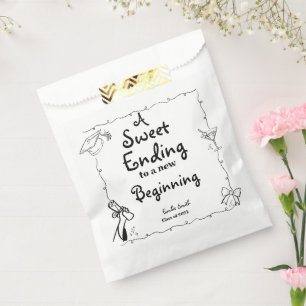 Doodles style Hand Drawn Graduation favours sign Favour Bag
