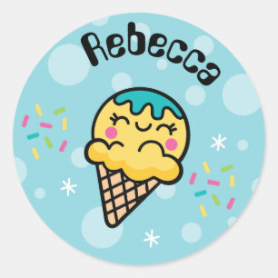 Doodles totalement mignonnes stickers crème glacée