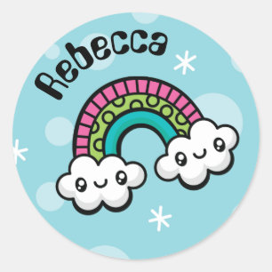 Doodles Totalement mignons Arc-en-ciel autocollant