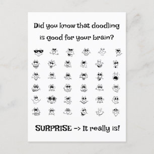 Doodling is Good For Your Brain Holiday Postcard