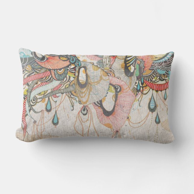 Doodling on the Language of Light Lumbar Pillow (Front)