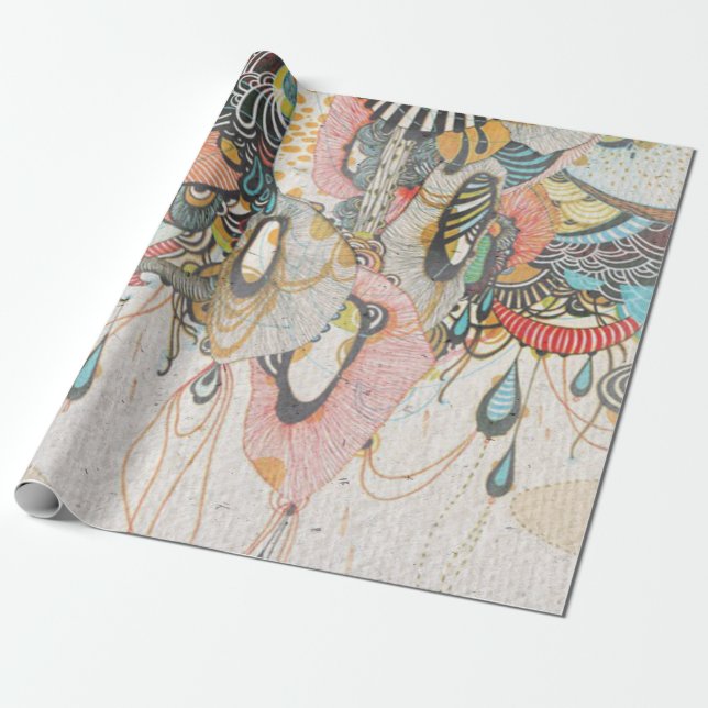 Doodling on the Language of Light Wrapping Paper (Unrolled)