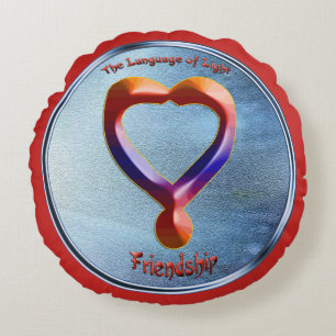 Doodling on the symbol of Friendship Round Pillow