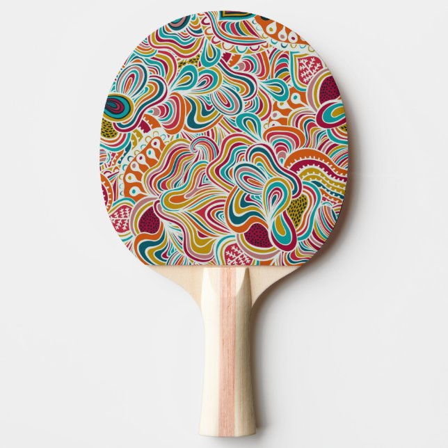 Doodling pattern ping pong paddle (Front)