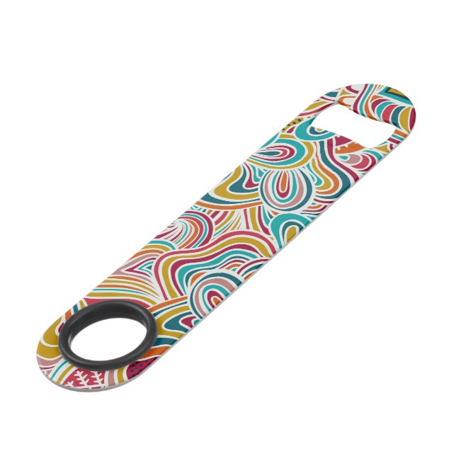 Doodling pattern speed bottle opener (Front Angled)