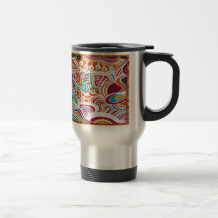 Doodling pattern travel mug