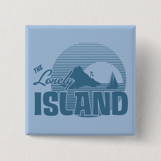 Dookie Island - Blue 2 Inch Square Button (Front)