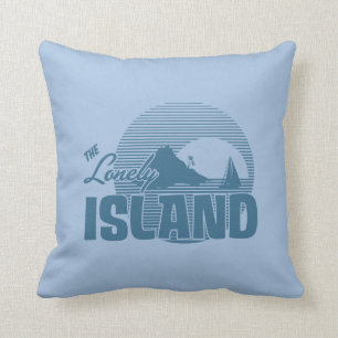 Dookie Island - Blue Throw Pillow