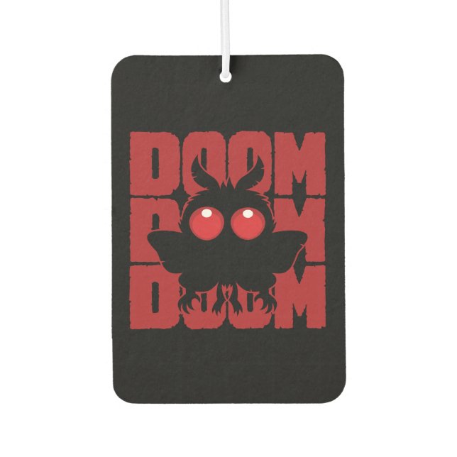 DOOM DOOM DOOM Kawaii Mothman Cryptid Air Freshener (Front)