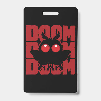 DOOM DOOM DOOM Kawaii Mothman Cryptid Badge