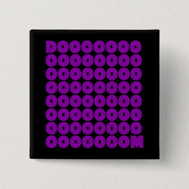 Doom in Purple 2 Inch Square Button (Front)