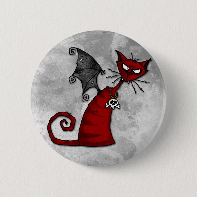 doom kitty 2 inch round button (Front)
