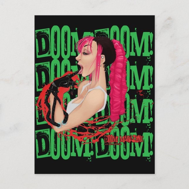 DOOM! Magazine Green "Z" Postacrd Postcard (Front)