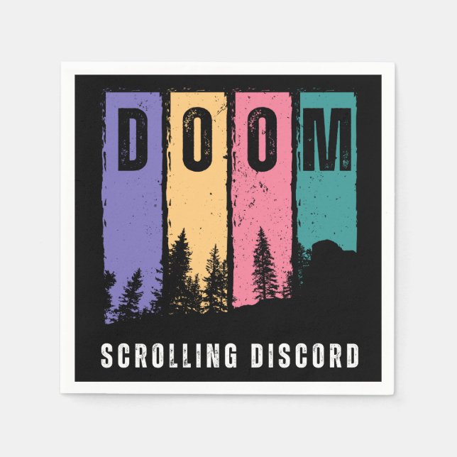 Doom Scrolling Discord – Chronically Online Napkin (Front)