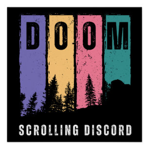 Doom Scrolling Discord   Retro Grunge Wall Poster