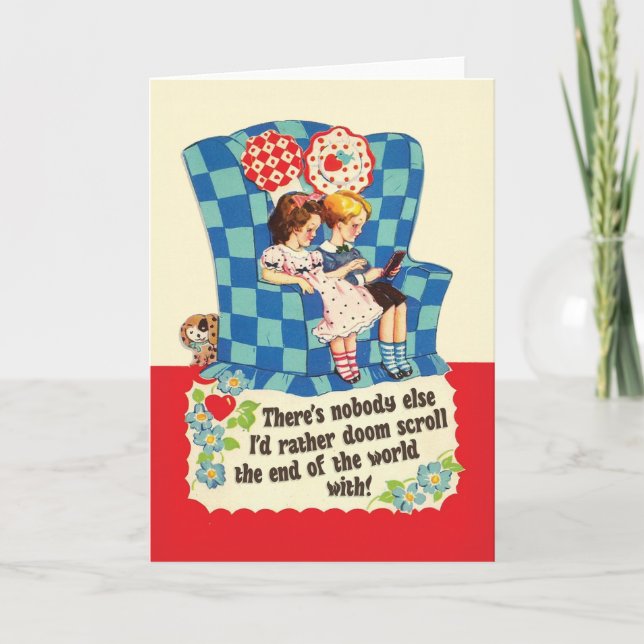 DOOM SCROLLING - drôle de carte rétro Valentines j (Devant)