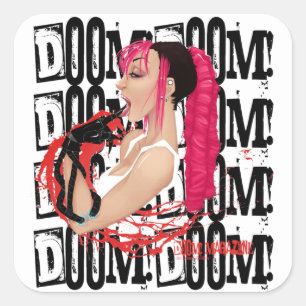 DOOM ! Sticker noir pour magazine "Z"