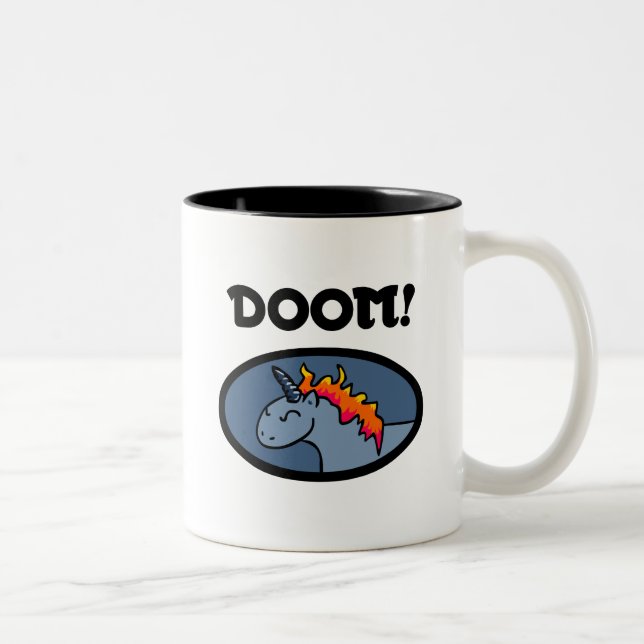 Doom Unicorn Two-Tone Coffee Mug (Right)
