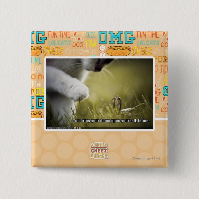 Doom upon yourself 2 inch square button (Front)