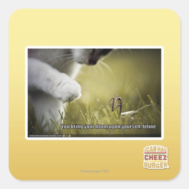 Doom upon yourself square sticker (Front)