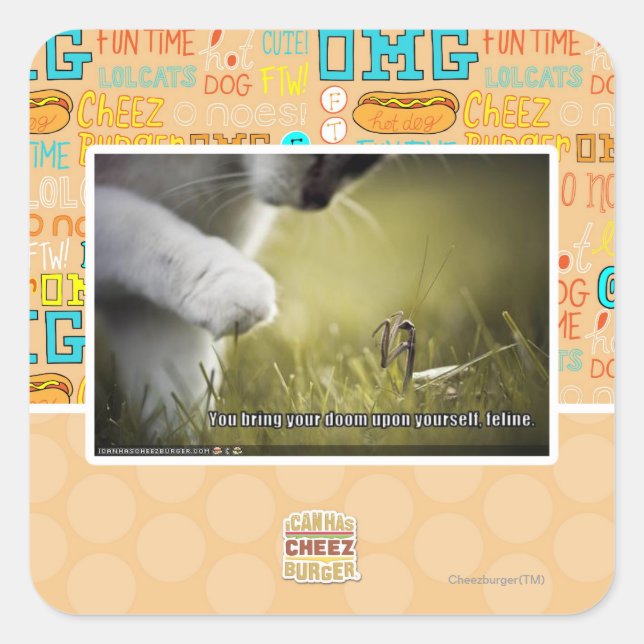 Doom upon yourself square sticker (Front)