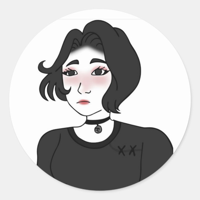 Doomer girl wojak stickers (Front)