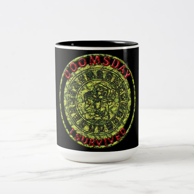 Doomsday - I survived | Maya Prophecy Two-Tone Coffee Mug (Center)
