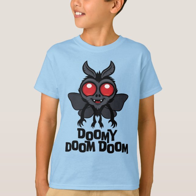 Doomy Doom Doom Cute Mothman Cryptid T-Shirt (Front)
