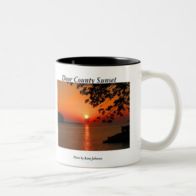 Door County Sunset Two-Tone Coffee Mug (Right)