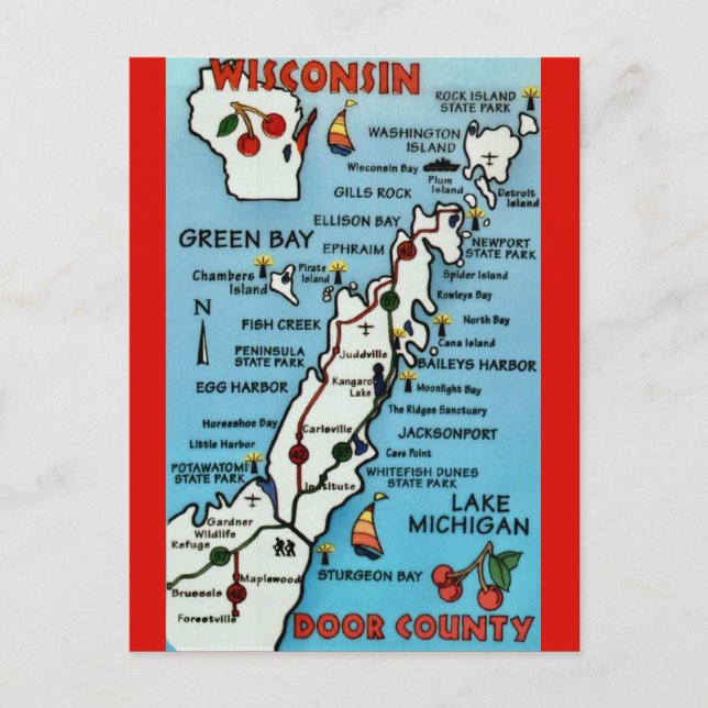 Door County WI Postcard (Front)