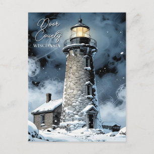 Door County, Wisconsin Winter Poem Postcard