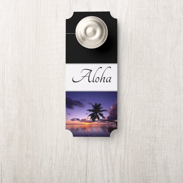 Door Hanger Aloha Hawaiian Sunset (On Knob)