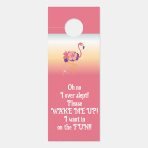 Door Hanger Flamingo Sunset Do Not Disturb